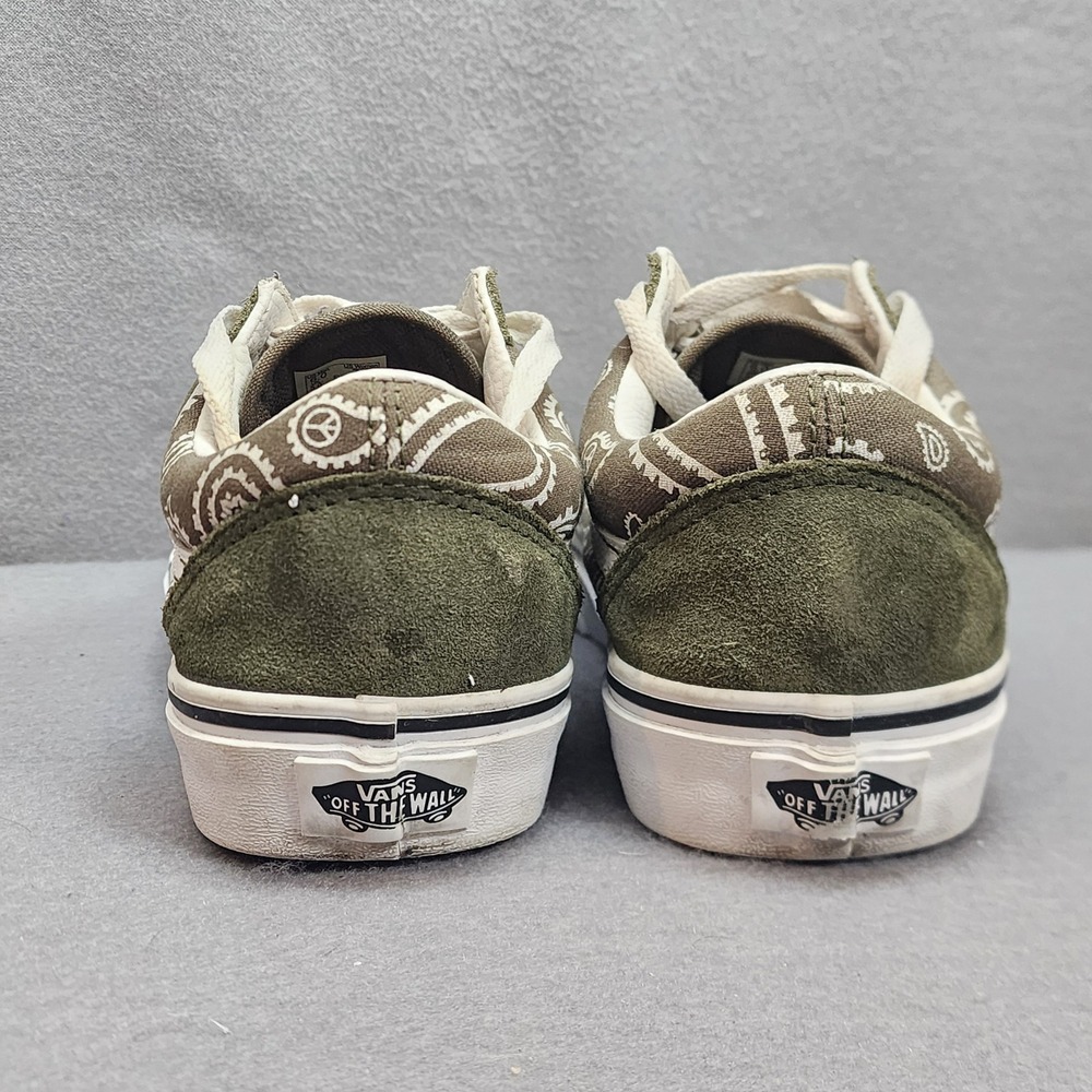 Vans Old Skool Paisley Print Suede Canvas Skate Shoes Olive Green‎ M 6 W 7.5 - Picture 5 of 8